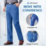 JettJeans3 - Vaqueros elásticos clásicos de corte recto para hombre
