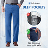JettJeans3 - Vaqueros elásticos clásicos de corte recto para hombre
